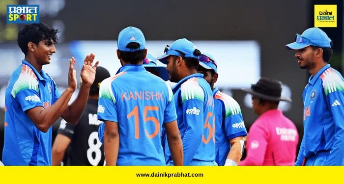 IND U19 vs NZ U19 : इंडियाच्या यंग ब्रिगेडने न्यूझीलंडचा धुव्वा उडवत साधली विजयाची हॅट्ट्रिक! अम्ब्रीशच्या फिरकीने वेधलं लक्ष