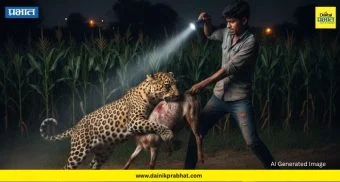 Leopard Attack : बिबट्या विरुद्ध १७ वर्षांचा तरुण! शेळ्या वाचवण्यासाठी काळजाचा ठोका चुकवणारी लढाई..वाचा