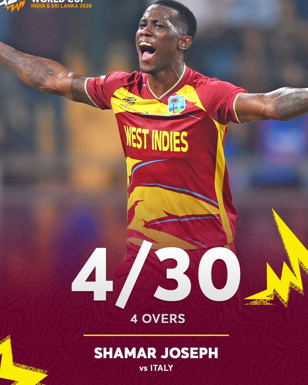 Shamar Joseph historic performance against Italy