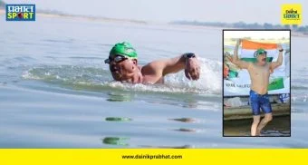 Rajendra Jaiswal Record : वयाच्या ६३ व्या वर्षी नर्मदेच्या पात्रात सलग ८ तास पाण्यात पोहून रचला विक्रम, तब्बल इतके अंतर केले पार