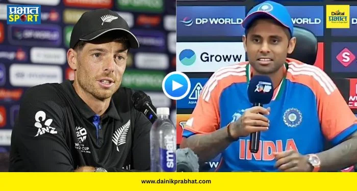 Suryakumar Yadav Reaction : ‘काहीतरी नवीन बोला यार!’ सँटनरच्या ‘कमिन्स स्टाईल’ आव्हानावर सूर्याने घेतली फिरकी, पाहा VIDEO