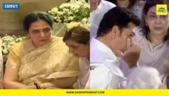 Asha Bhosle : आशा भोसलेंच्या पार्थिवाचे अंत्यदर्शन घेताना रेश्मी ठाकरे, सचिन तेंडुलकरला अश्रु अनावर