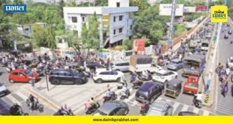 Pune Traffic Jam : ११८ कोटींचा पूल, तरीही पुणेकरांचा 'खोळंबा'! राजाराम पूल चौकात वाहनांच्या लांबच लांब रांगा