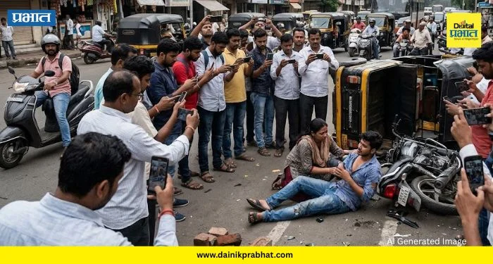 Sangvi Phata Accident : माणुसकी हरली ‘कंटेंट’ जिंकला! रक्ताच्या थारोळ्यात तरुण, गर्दी मात्र शूटिंगमध्ये मग्न