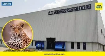 Leopard in Mercedes Benz : मर्सिडीजच्या कंपनीत बिबट्याची एन्ट्री; ४८ तासांच्या सर्च ऑपरेशननंतर पिंजऱ्यात जेरबंद