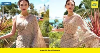 Aditi Rao Hydari: कान्समध्ये अदिती राव हैदरीच्या पारंपरिक लूकची चर्चा; ट्रान्सपरंट साडीत जिंकली चाहत्यांची मनं