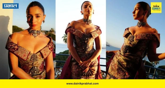 Alia Bhatt: कान्समध्ये आलिया भट्टचा रॉयल जलवा! विंटेज कॉर्सेट साडी गाऊनने वेधलं सगळ्यांचं लक्ष
