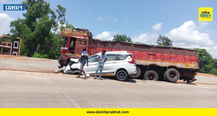 Accident: गणपतीपुळ्याकडे निघालेल्या साताऱ्यातील कदम कुटुंबाच्या कारचा भीषण अपघात