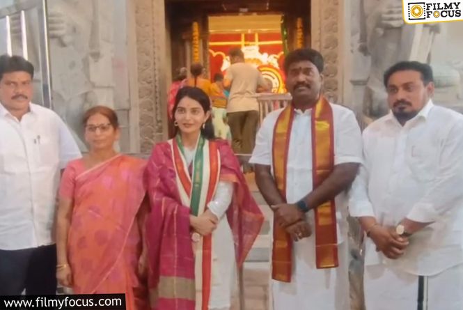 Actress Ananya Nagalla Visits Tataiah gunta Gangamma Temple And Tirumala Srivaru
