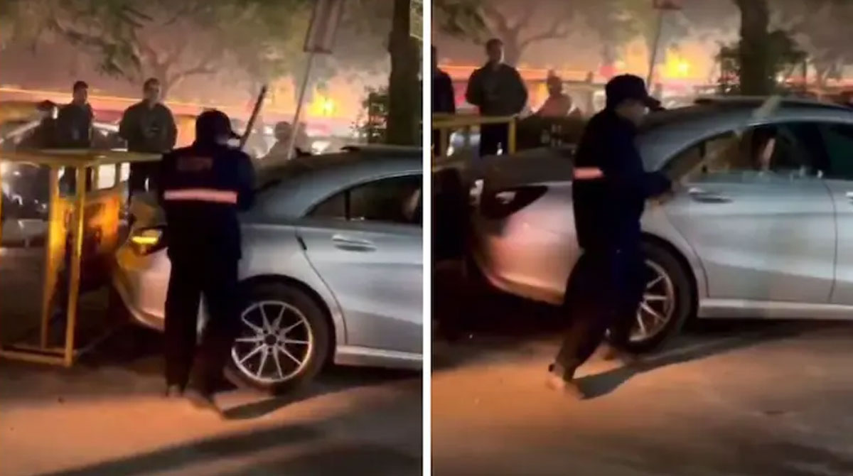 Viral Video | రాంగ్ రూట్‌లో వచ్చాడని మెర్సిడిస్ కారు అద్దాలను పగులగొట్టి రచ్చ