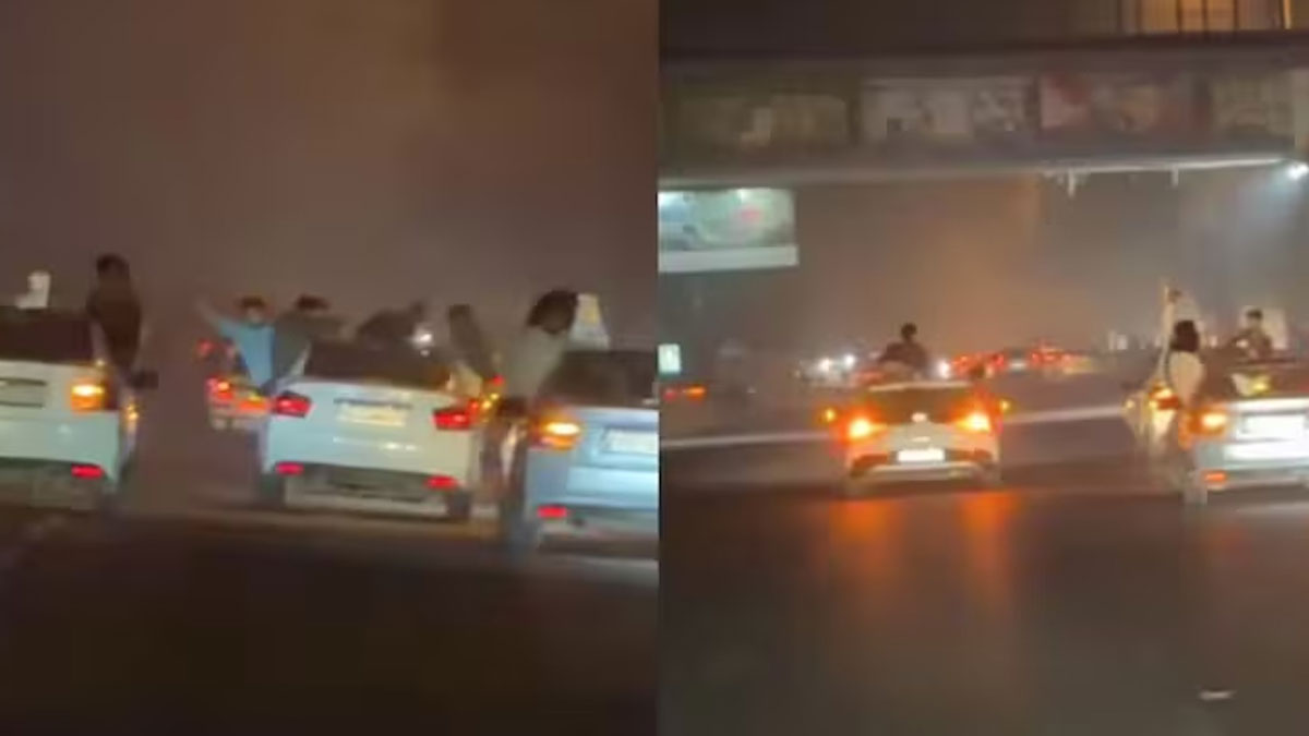 Viral Video | రద్దీ రోడ్డుపై నాలుగు కార్లతో యువకుల డేంజరస్ స్టంట్స్