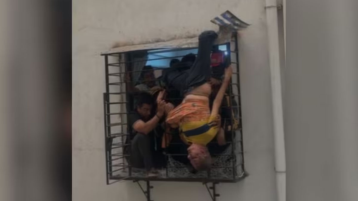 Viral Video | కిటికీ పక్కన పడుకొని పదో ఫ్లోర్ నుంచి కింద పడి ఎనిమిదో ఫ్లోర్‌లో ఇరుక్కొని..