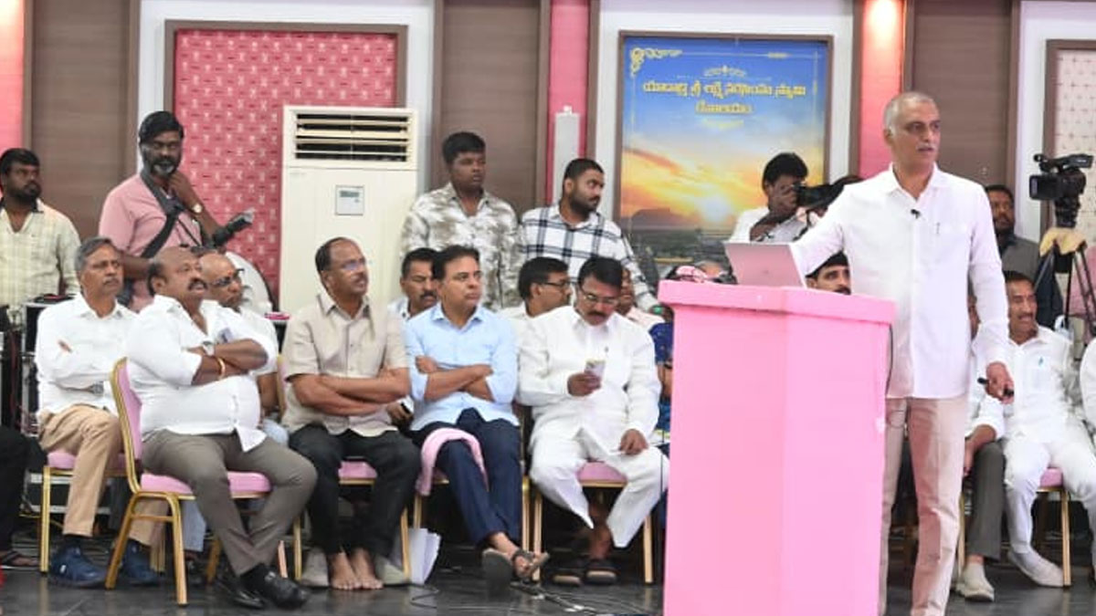 harish rao power point presentation in Telangana bhavan