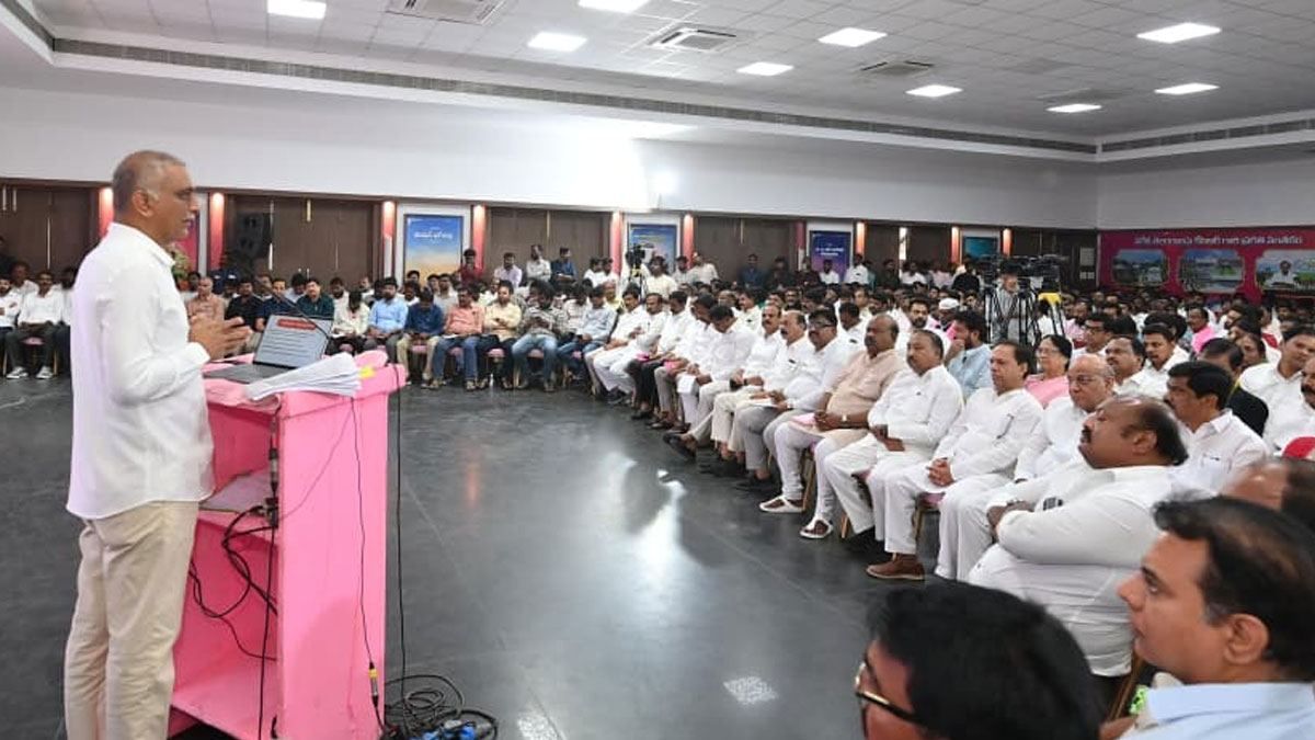 harish rao power point presentation in Telangana bhavan
