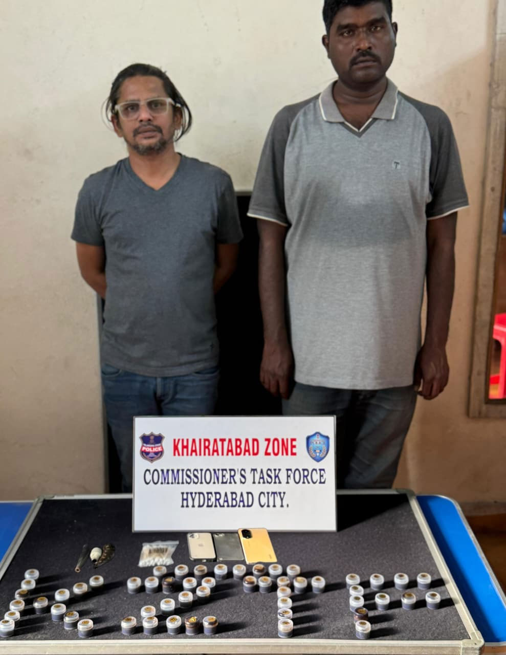 Hyderabad Police Bust Drug Racket in Musheerabad 367 Grams of Hash Oil Seized Two Arrested
